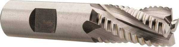 Hertel - 3/4" Diam, Coarse Pitch, 1-1/4" LOC, 4 Flute Cobalt Roughing Square End Mill - Uncoated, 3-1/2" OAL, 3/4" Shank Diam, Single End, 30° Helix - Eagle Tool & Supply