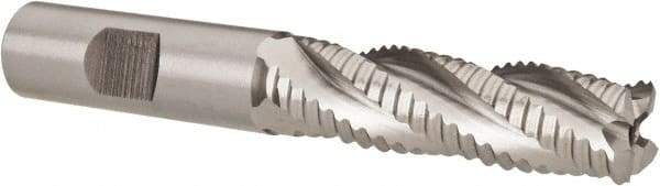 Hertel - 5/8" Diam, Coarse Pitch, 2-1/8" LOC, 4 Flute Cobalt Roughing Square End Mill - Uncoated, 4-1/4" OAL, 5/8" Shank Diam, Single End, 30° Helix - Eagle Tool & Supply