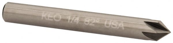 Keo - 1/4" Head Diam, 1/4" Shank Diam, 6 Flute 82° Solid Carbide Countersink - Eagle Tool & Supply