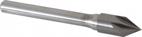 Keo - 3/8" Head Diam, 1/4" Shank Diam, 6 Flute 60° Solid Carbide Countersink - Eagle Tool & Supply