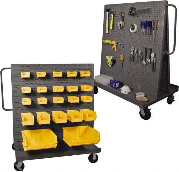 Durham - 2,000 Lb Capacity Steel A-Frame Truck - Steel Deck, 48" OAW, Phenolic Casters - Eagle Tool & Supply