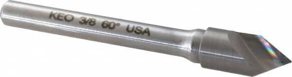 Keo - 3/8" Head Diam, 1/4" Shank Diam, 1 Flute 60° Solid Carbide Countersink - Eagle Tool & Supply