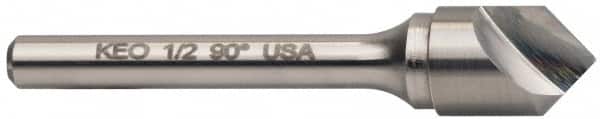 Keo - 1/2" Head Diam, 1/4" Shank Diam, 1 Flute 60° Solid Carbide Countersink - Eagle Tool & Supply