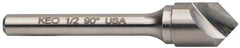 Keo - 1/2" Head Diam, 1/4" Shank Diam, 1 Flute 60° Cobalt Countersink - Bright Finish, 2" OAL, Single End - Eagle Tool & Supply