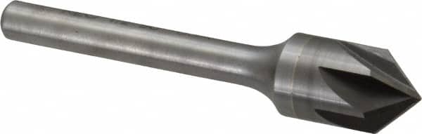 Keo - 1/2" Head Diam, 1/4" Shank Diam, 6 Flute 90° Solid Carbide Countersink - Eagle Tool & Supply
