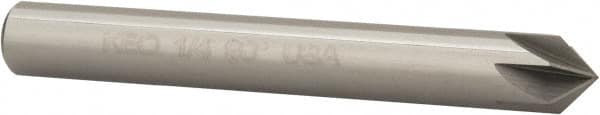Keo - 1/4" Head Diam, 1/4" Shank Diam, 6 Flute 90° Solid Carbide Countersink - Eagle Tool & Supply