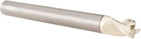 Accupro - 5/8", 3 Flute, Single End, Solid Carbide, 0.03" Corner Radius End Mill - 6" OAL, 37° Helix, Right Hand Flute, 3/4" LOC, Right Hand Cut - Eagle Tool & Supply