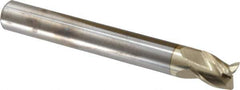Accupro - 1/2", 3 Flute, Single End, Solid Carbide, 0.02" Corner Radius End Mill - 6" OAL, 37° Helix, Right Hand Flute, 5/8" LOC, Right Hand Cut - Eagle Tool & Supply
