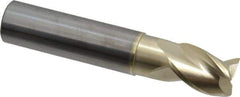 Accupro - 3/4", 3 Flute, Single End, Solid Carbide, 0.03" Corner Radius End Mill - 4" OAL, 37° Helix, Right Hand Flute, 1" LOC, Right Hand Cut, 1-5/8" Extended Reach - Eagle Tool & Supply