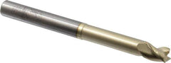 Accupro - 3/8", 3 Flute, Single End, Solid Carbide, 0.015" Corner Radius End Mill - 4" OAL, 37° Helix, Right Hand Flute, 1/2" LOC, Right Hand Cut, 2-3/8" Extended Reach - Eagle Tool & Supply