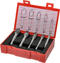 Keo - 5 Piece, 1/4 to 3/4" Head Diam, 82° Included Angle, Single End Countersink Set - Eagle Tool & Supply