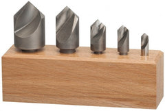 Keo - 5 Piece, 1/4 to 1" Head Diam, 90° Included Angle, Single End Countersink Set - Eagle Tool & Supply