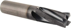 Kennametal - 3/4" Diam, Fine Pitch, 1-1/2" LOC, 4 Flute Solid Carbide Roughing Square End Mill - AlTiN Finish, 4" OAL, 3/4" Shank Diam, Centercutting, 20° Helix - Eagle Tool & Supply