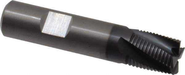 Kennametal - 5/8" Diam, Fine Pitch, 3/4" LOC, 4 Flute Solid Carbide Roughing Square End Mill - AlTiN Finish, 3" OAL, 5/8" Shank Diam, Centercutting, 20° Helix - Eagle Tool & Supply