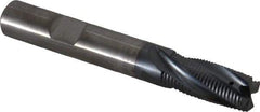 Kennametal - 10mm Diam, Fine Pitch, 22mm LOC, 4 Flute Solid Carbide Corner Chamfer Roughing End Mill - AlTiN Finish, 72mm OAL, 10mm Shank Diam, Centercutting, 20° Helix - Eagle Tool & Supply
