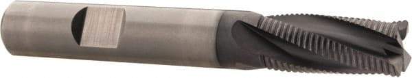 Kennametal - 10mm Diam, Fine Pitch, 22mm LOC, 4 Flute Solid Carbide Corner Chamfer Roughing End Mill - AlTiN Finish, 72mm OAL, 10mm Shank Diam, Centercutting, 20° Helix - Eagle Tool & Supply