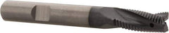 Kennametal - 8mm Diam, Fine Pitch, 16mm LOC, 3 Flute Solid Carbide Corner Chamfer Roughing End Mill - AlTiN Finish, 63mm OAL, 8mm Shank Diam, Centercutting, 20° Helix - Eagle Tool & Supply
