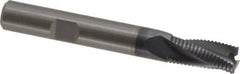 Kennametal - 8mm Diam, Fine Pitch, 16mm LOC, 3 Flute Solid Carbide Corner Chamfer Roughing End Mill - AlTiN Finish, 63mm OAL, 8mm Shank Diam, Centercutting, 20° Helix - Eagle Tool & Supply