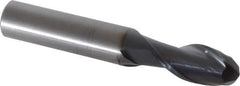 OSG - 12mm Diam, 25mm LOC, 2 Flute Solid Carbide Ball End Mill - TiAlN Finish, Single End, 76mm OAL, 12mm Shank Diam, Spiral Flute - Eagle Tool & Supply
