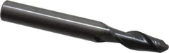 OSG - 9/32" Diam, 3/4" LOC, 2 Flute Solid Carbide Ball End Mill - TiAlN Finish, Single End, 2-1/2" OAL, 5/16" Shank Diam, Spiral Flute - Eagle Tool & Supply