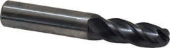 OSG - 13/32" Diam, 1" LOC, 4 Flute Solid Carbide Ball End Mill - TiAlN Finish, Single End, 2-3/4" OAL, 7/16" Shank Diam, Spiral Flute - Eagle Tool & Supply
