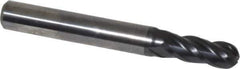 OSG - 9/32" Diam, 3/4" LOC, 4 Flute Solid Carbide Ball End Mill - TiAlN Finish, Single End, 2-1/2" OAL, 5/16" Shank Diam, Spiral Flute - Eagle Tool & Supply
