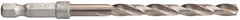 Hertel - 1/4" 135° High Speed Steel Jobber Drill - Bright Finish, Spiral Flute, 4-5/8" OAL - Eagle Tool & Supply