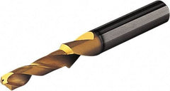 Seco - 4.3mm 140° Spiral Flute Solid Carbide Screw Machine Drill Bit - Multilayer TiAlN Finish, Right Hand Cut, 30mm Flute Length, 66mm OAL, Straight Shank, Through Coolant - Eagle Tool & Supply