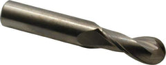 OSG - 7/16" Diam, 1" LOC, 2 Flute Solid Carbide Ball End Mill - Uncoated, Single End, 2-3/4" OAL, 7/16" Shank Diam, Spiral Flute - Eagle Tool & Supply