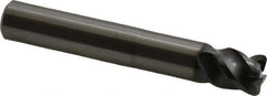 OSG - 1/2", 4 Flute, Single End, Solid Carbide, 0.06" Corner Radius End Mill - 3-1/4" OAL, 45° Helix, Right Hand Flute, 1/2" LOC, Right Hand Cut, 1-1/2" Extended Reach - Eagle Tool & Supply