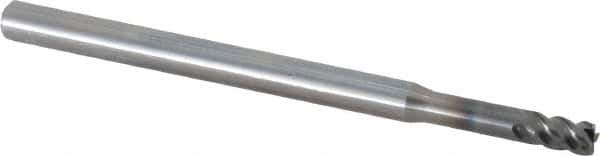 OSG - 5mm, 4 Flute, Single End, Solid Carbide, 0.5mm Corner Radius End Mill - 90mm OAL, 45° Helix, Right Hand Flute, 8mm LOC, Right Hand Cut, 25mm Extended Reach - Eagle Tool & Supply