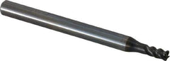OSG - 4mm, 4 Flute, Single End, Solid Carbide, 0.5mm Corner Radius End Mill - 70mm OAL, 45° Helix, Right Hand Flute, 6mm LOC, Right Hand Cut, 12mm Extended Reach - Eagle Tool & Supply