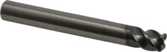 OSG - 3/8", 4 Flute, Single End, Solid Carbide, 0.06" Corner Radius End Mill - 3" OAL, 45° Helix, Right Hand Flute, 3/8" LOC, Right Hand Cut, 1" Extended Reach - Eagle Tool & Supply