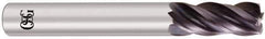 OSG - 1", 4 Flute, Single End, Solid Carbide, 0.06" Corner Radius End Mill - 4" OAL, Right Hand Flute, 1-1/2" LOC, Right Hand Cut - Eagle Tool & Supply