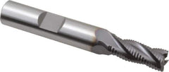 OSG - 5/16" Diam, Fine Pitch, 3/4" LOC, 4 Flute Cobalt Corner Chamfer Roughing End Mill - TiCN Finish, 2-1/2" OAL, 3/8" Shank Diam, Single End, Centercutting, 30° Helix - Eagle Tool & Supply