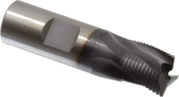 OSG - 3/4" Diam, Fine Pitch, 3/4" LOC, 3 Flute Cobalt Corner Chamfer Roughing End Mill - TiAlN Finish, 2-7/8" OAL, 3/4" Shank Diam, Single End, Centercutting, 30° Helix - Eagle Tool & Supply