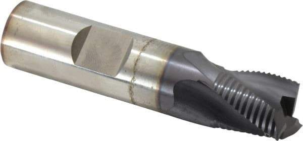 OSG - 5/8" Diam, Fine Pitch, 5/8" LOC, 4 Flute Cobalt Corner Chamfer Roughing End Mill - TiAlN Finish, 2-3/4" OAL, 5/8" Shank Diam, Single End, Centercutting, 30° Helix - Eagle Tool & Supply