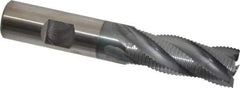 OSG - 5/8" Diam, Fine Pitch, 1-5/8" LOC, 4 Flute Cobalt Corner Chamfer Roughing End Mill - TiCN Finish, 3-3/4" OAL, 5/8" Shank Diam, Single End, Centercutting, 30° Helix - Eagle Tool & Supply