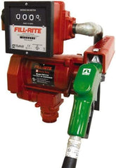 Tuthill - 23 GPM, 1" Hose Diam, AC High-Flow Tank Pump with Automatic Nozzle & 901 Meter - 1-1/4" Inlet, 1" Outlet, 115 Volts, 18' Hose Length, 1/3 hp - Eagle Tool & Supply