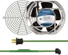 Made in USA - 115 Volts, AC, 240 CFM, Oval Tube Axial Fan Kit - 0.46 Amp Rating, Includes Fan, Fan Filter, 151mm High x 172mm Wide x 51mm Deep, Thermostatically Controlled Fan Cord - Eagle Tool & Supply