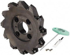 Kennametal - 10" Cut Diam, 2-1/2" Arbor Hole, 8mm Max Depth of Cut, 45° Indexable Chamfer & Angle Face Mill - 12 Inserts, HNPJ 1307... Insert, Right Hand Cut, 12 Flutes, Through Coolant, Series Dodeka Max - Eagle Tool & Supply
