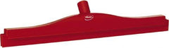 Vikan - 20" Rubber Blade Floor Squeegee - Double Edge, Red, Plastic Holder - Eagle Tool & Supply