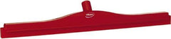 Vikan - 24" Rubber Blade Floor Squeegee - Double Edge, Red, Plastic Holder - Eagle Tool & Supply