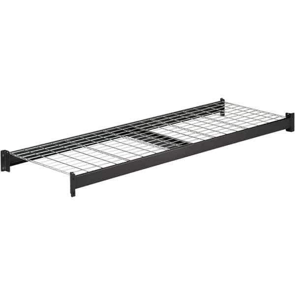 Edsal - 1 Shelf Add-On Wire Deck Open Steel Shelving - 1,500 Lb Capacity, 77" Wide x 3" High x 24" Deep, Black - Eagle Tool & Supply