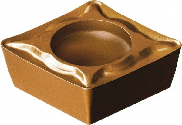 Sandvik Coromant - CPMT32.50 UM Grade 1125 Carbide Turning Insert - TiAlN/AlCr2O3 Finish, 80° Diamond, 3/8" Inscr Circle, 5/32" Thick, 0.2mm Corner Radius - Eagle Tool & Supply