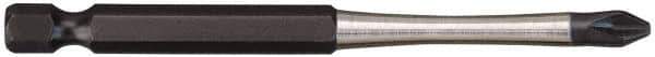 Milwaukee Tool - #2 Phillips Screwdriver Bit - 1/4" Hex Drive, 3-1/2" OAL - Eagle Tool & Supply