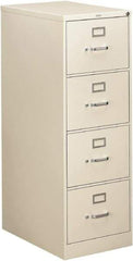 Hon - 18-1/4" Wide x 52" High x 26-1/2" Deep, 4 Drawer Vertical File - Steel, Light Gray - Eagle Tool & Supply