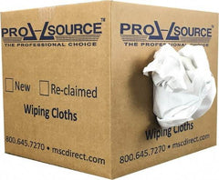 PRO-SOURCE - Cotton Reclaimed Rags - White, Sheeting, Lint Free, 10 Lbs. at 3 to 5 per Pound, Box - Eagle Tool & Supply