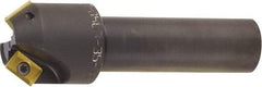 Kyocera - 55° Lead Angle, 2.014" Max Cut Diam, 0.327" Max Depth of Cut, Indexable Chamfer & Angle End Mill - 2 Inserts, XPMT 15T3.. Insert Style, 3.15" OAL, Straight Shank - Eagle Tool & Supply