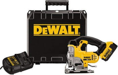 DeWALT - 20 Volt, 3,000 SPM, 1" Stroke Length, Lithium-Ion Cordless Jigsaw - 90° Cutting Angle, Series 20V MAX Battery Included - Eagle Tool & Supply